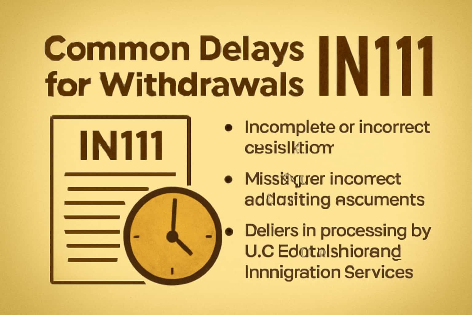An informative visual representation of common delays related to IN111 withdrawals.