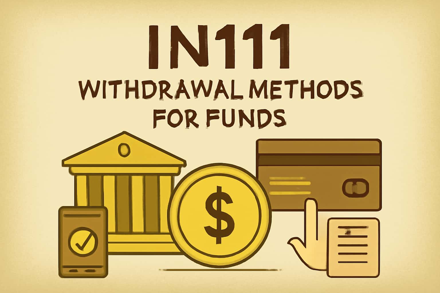 A high-tech representation of withdrawal methods for IN111 Funds with emphasis on information flow.