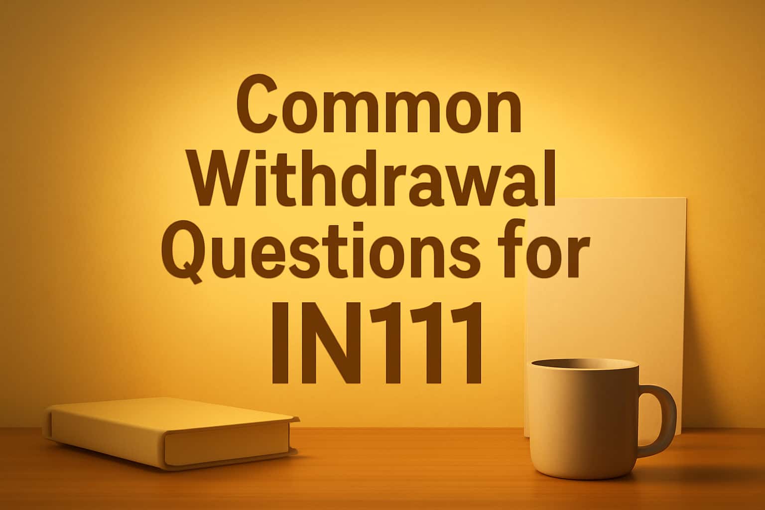 A futuristic landscape depicting withdrawal questions for IN111.