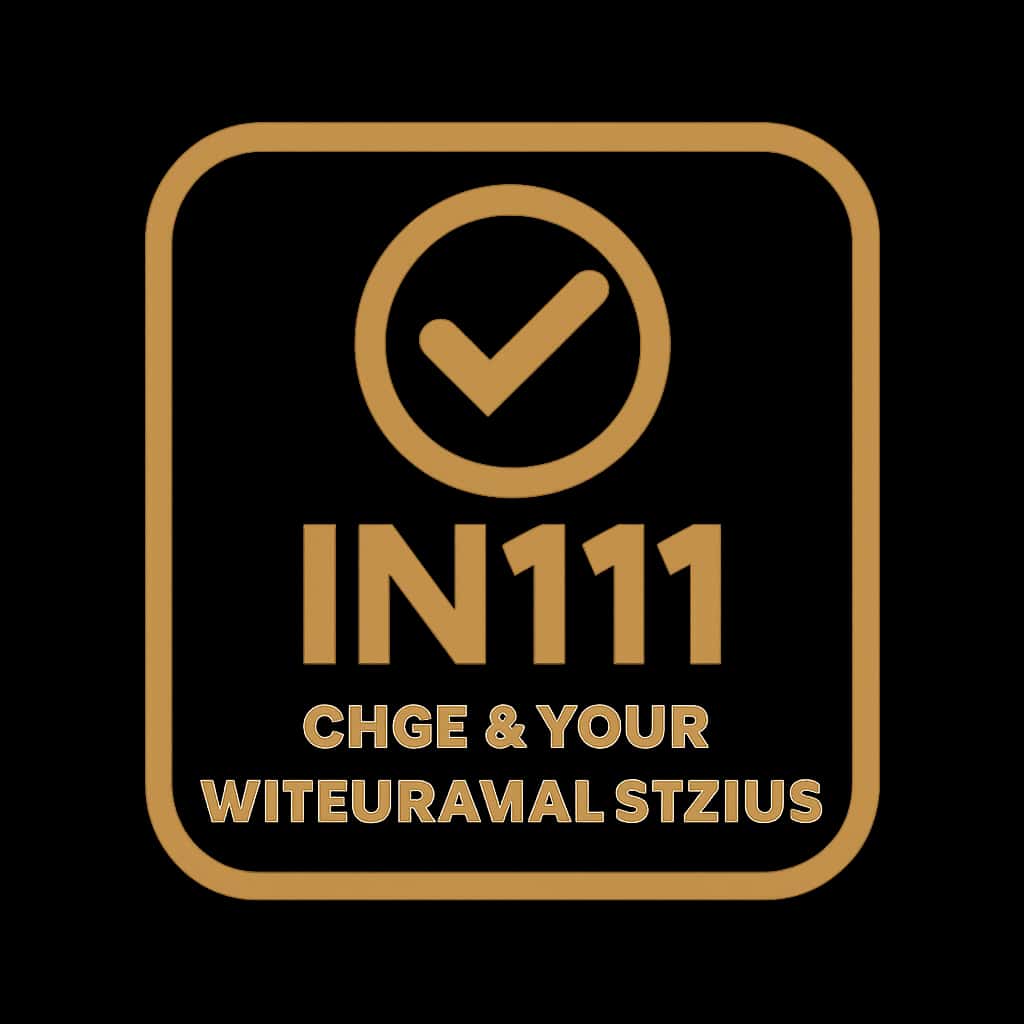 An icon representing IN111 withdrawal status, featuring the text 'IN111' in a professional design.