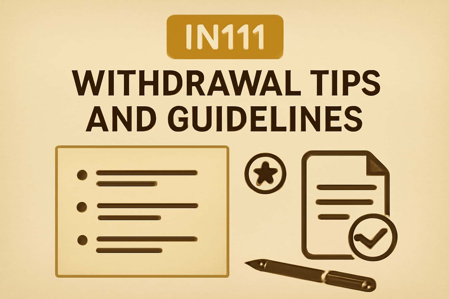 An informative visual about IN111 Withdrawal Tips and Guidelines with a futuristic aesthetic.