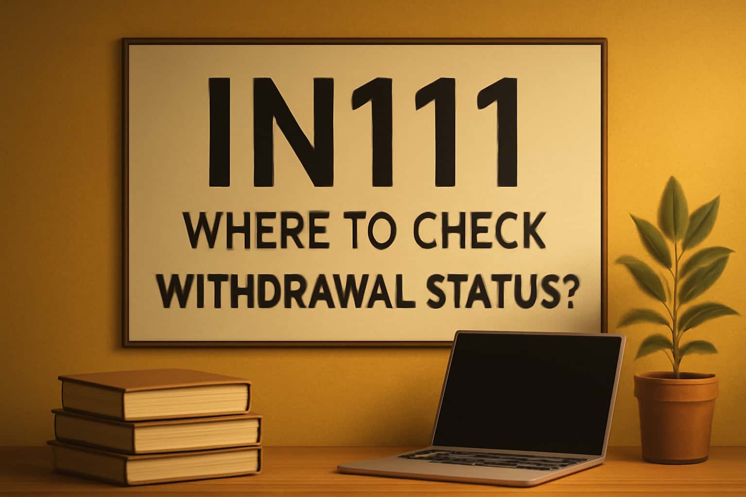 An informational graphic depicting the process to check IN111 withdrawal status.